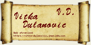 Vitka Dulanović vizit kartica